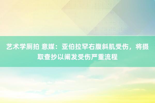 艺术学厕拍 意媒:亚伯拉罕右腹斜肌受伤,将摄取查抄以阐发受伤严重流程