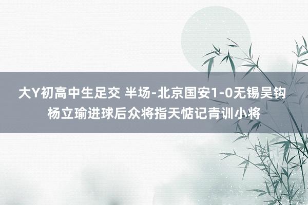 大Y初高中生足交 半场-北京国安1-0无锡吴钩 杨立瑜进球后众将指天惦记青训小将