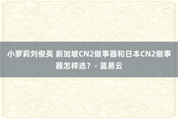 小萝莉刘俊英 新加坡CN2做事器和日本CN2做事器怎样选？- 蓝易云