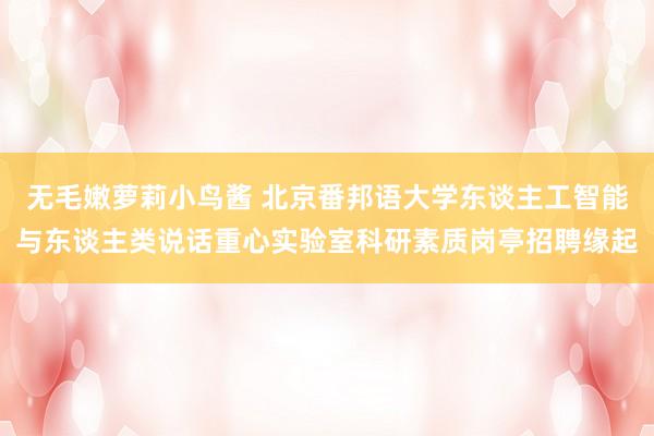 无毛嫩萝莉小鸟酱 北京番邦语大学东谈主工智能与东谈主类说话重心实验室科研素质岗亭招聘缘起