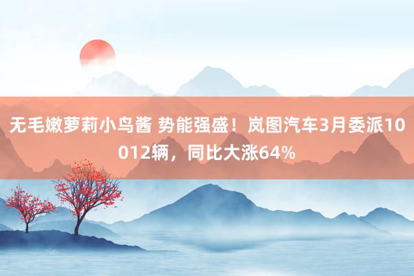 无毛嫩萝莉小鸟酱 势能强盛！岚图汽车3月委派10012辆，同比大涨64%