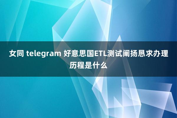 女同 telegram 好意思国ETL测试阐扬恳求办理历程是什么