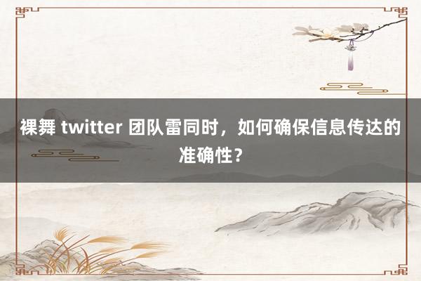 裸舞 twitter 团队雷同时，如何确保信息传达的准确性？
