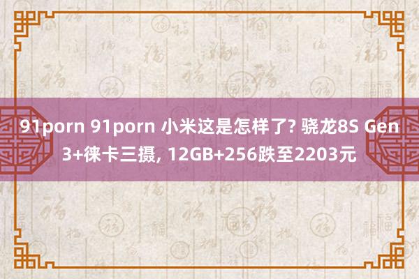 91porn 91porn 小米这是怎样了? 骁龙8S Gen3+徕卡三摄， 12GB+256跌至2203元