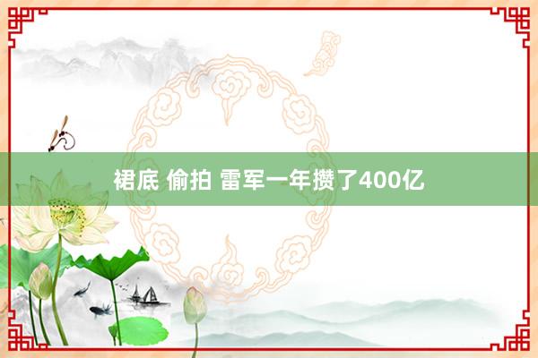 裙底 偷拍 雷军一年攒了400亿